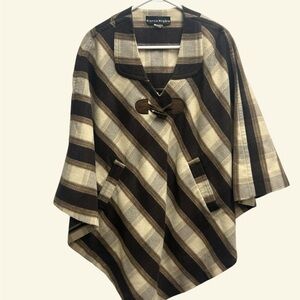Bianca Nygard Brown and Tan patterned Women's poncho